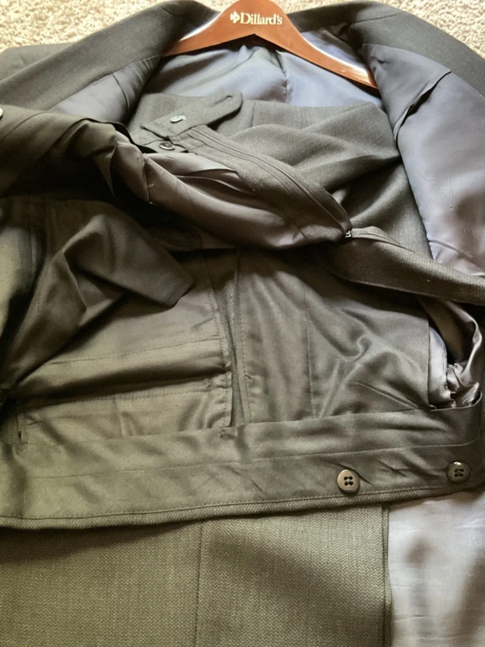 Men’s charcoal gray suit